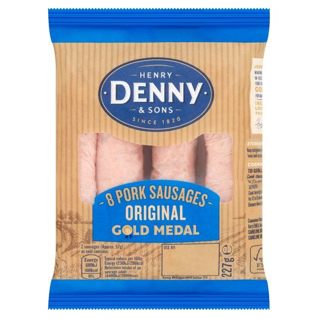 Denny 8 Gold Medal Pork Sausages   227g