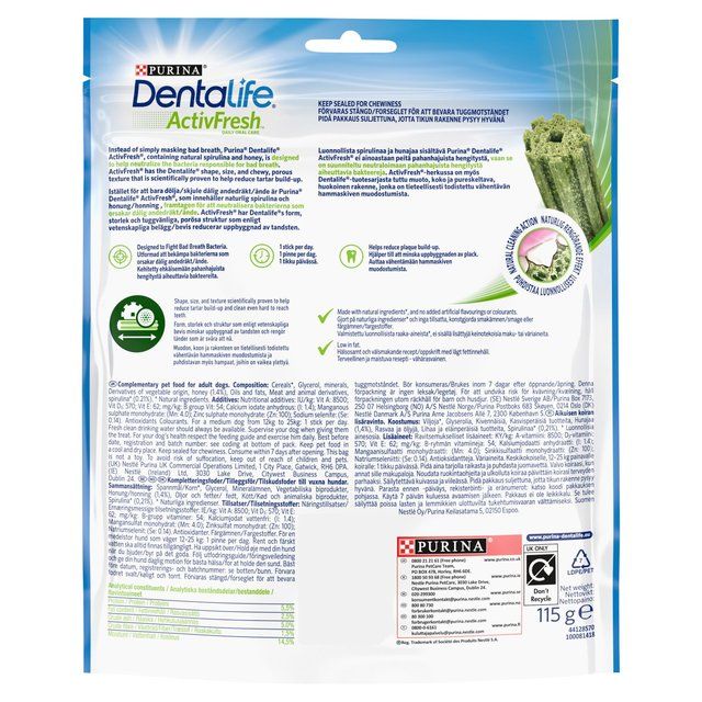 Dentalife ActivFresh Medium Dental Chicken Dog Chews   115g