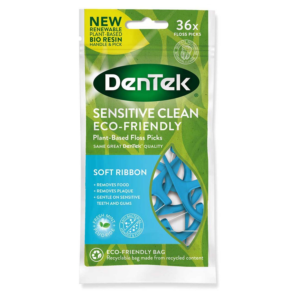 DenTek ECO Sensitive Floss Picks 36s