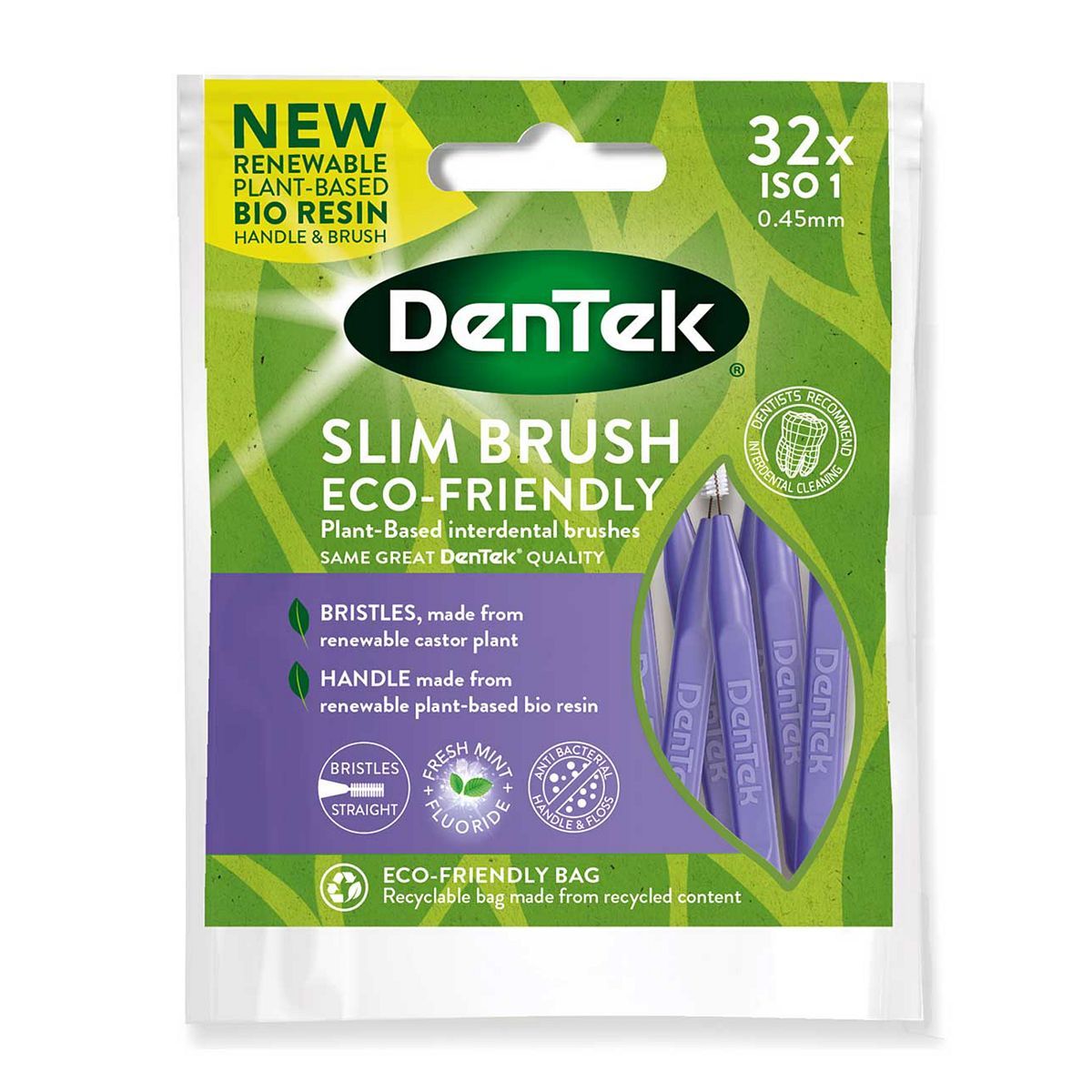 DenTek ECO Slim Brush Ultra Fine ISO1 Purple 32s