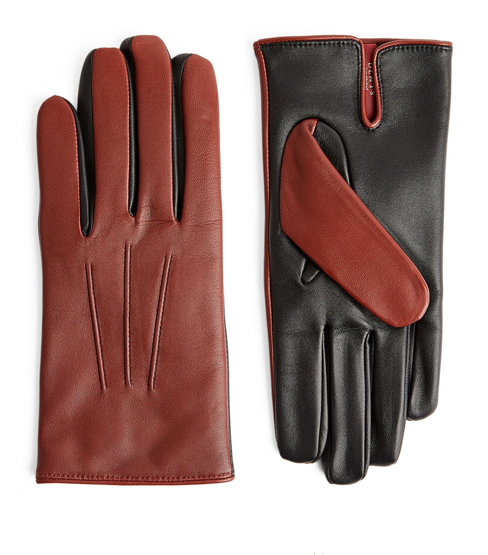 DENTS LEATHER GLOVES CONTRAST CASHMERE