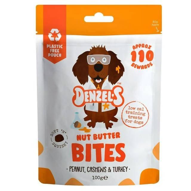 Denzel's Nut Butter Bites Peanut, Cashews &amp;amp; Turkey 100g