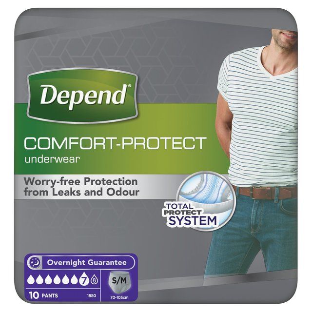 Depend Comfort Protect S/M Incontinence Pants Men   10 per pack