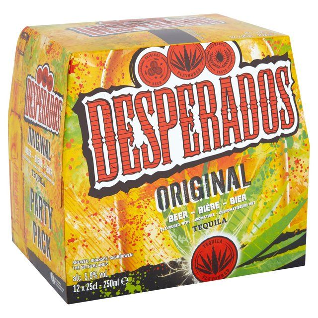 Desperados Tequila Lager Beer Bottles   12 x 250ml