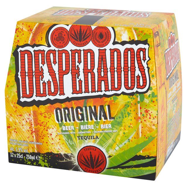 Desperados Tequila Lager Beer Bottles   12 x 250ml