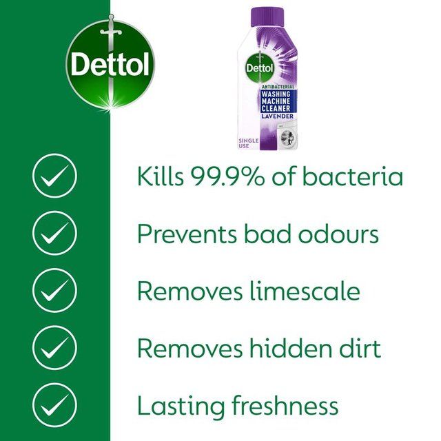 Dettol 5 in 1 Antibacterial Washing Machine Cleaner Lavender