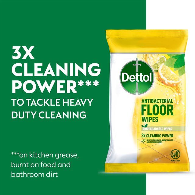 Dettol Antibacterial Biodegradable Citrus Floor Cleaning Wipes