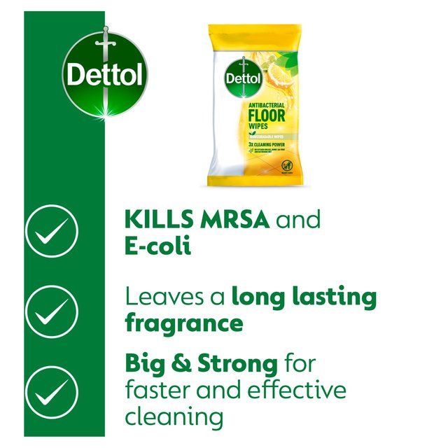 Dettol Antibacterial Biodegradable Citrus Floor Cleaning Wipes