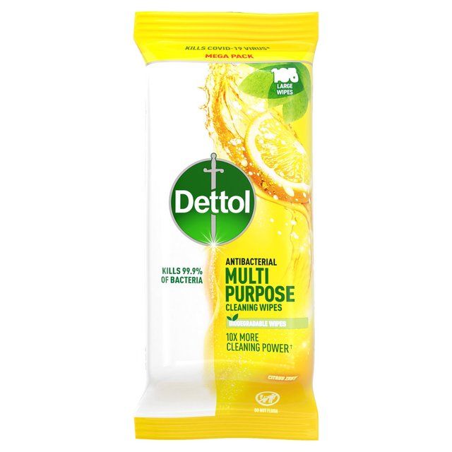 Dettol Antibacterial Biodegradable Citrus Multi Surface Cleaning Wipes