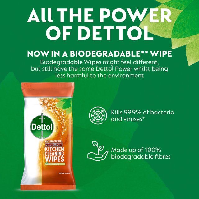 Dettol Antibacterial Biodegradable Kitchen Cleaning Wipes