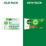 Dettol Antibacterial Wipes 2-in-1 Hands and Surfaces   15 per pack