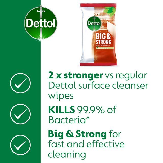 Dettol Big & Strong Kitchen Surface Cleaning Wipes   25 per pack