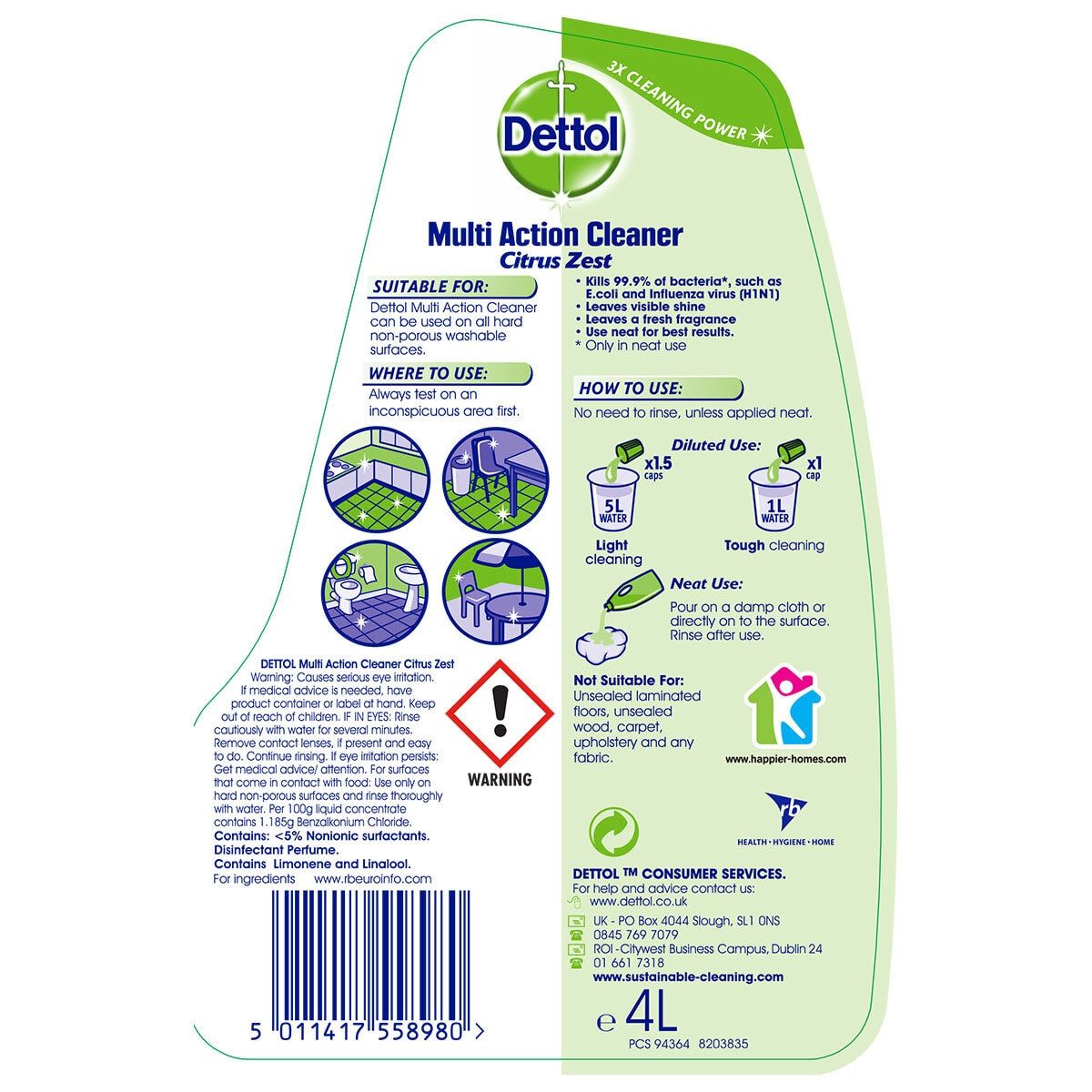 Dettol Multi Action Cleaner, 4L