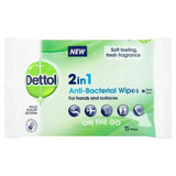 Dettol On the Go Hands and Surface Antibacterial Wipes 15s