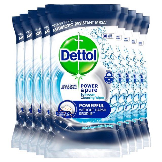 Dettol Power &amp;amp; Pure Multipurpose Bathroom Wipes