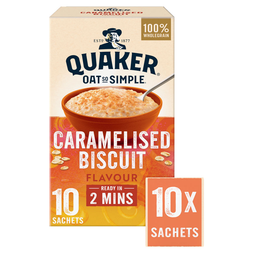 Quaker Caramelised Biscuit Porridge Sachets 10 x 33.4g GOODS ASDA   