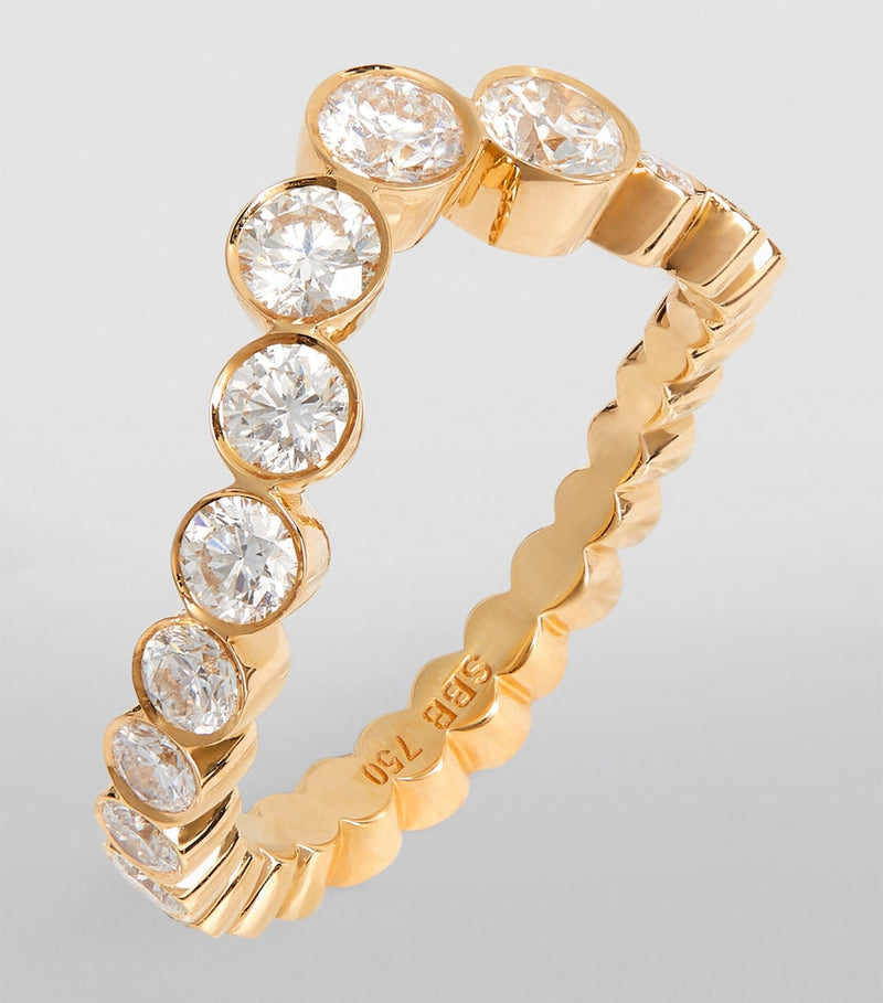 Sophie Bille Brahe Ensemble Ocean ring in gold with diamonds, imported from the UK