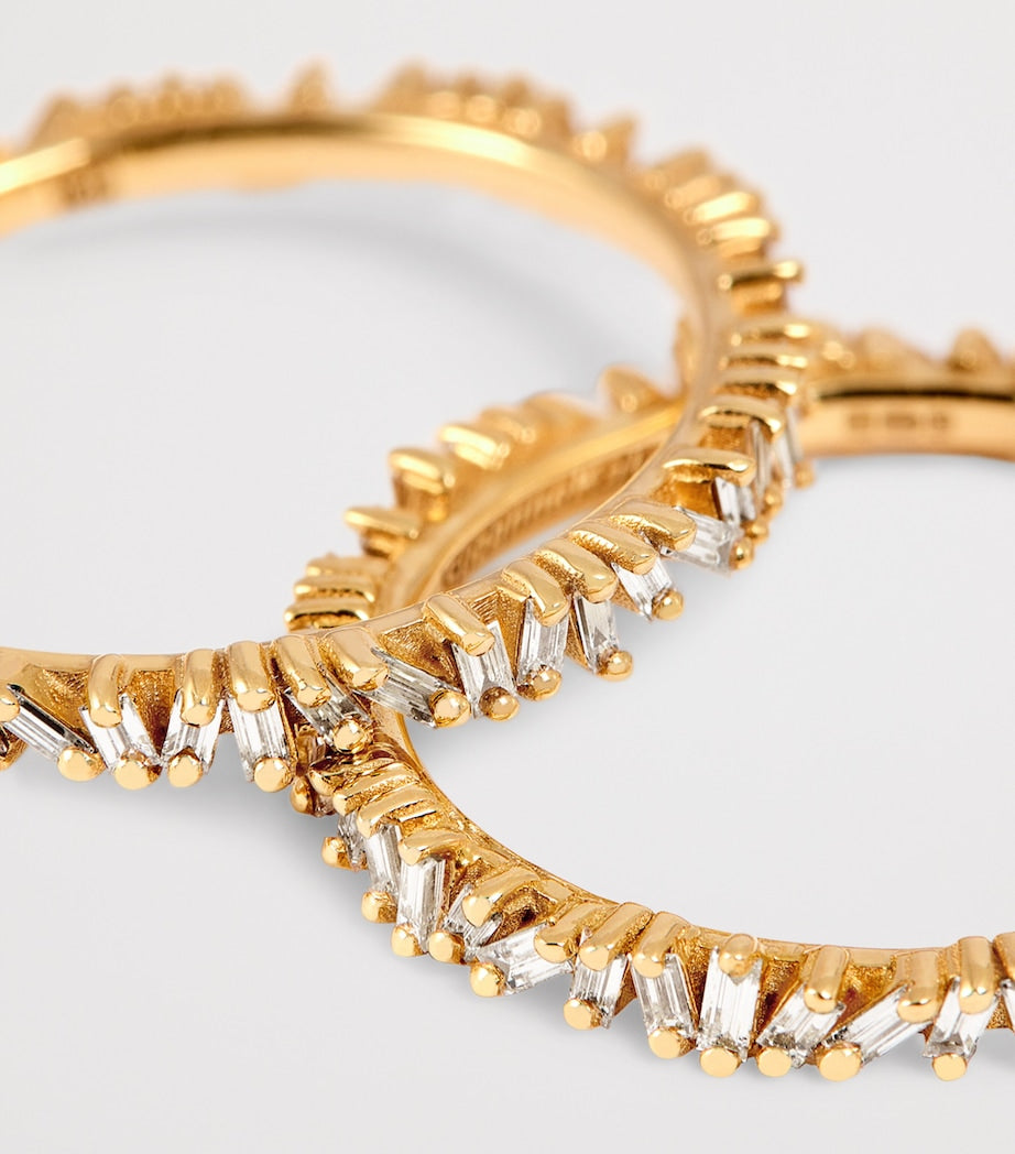Suzanne Kalan yellow gold and diamond tech ring jackets size 8.5 (British brand)