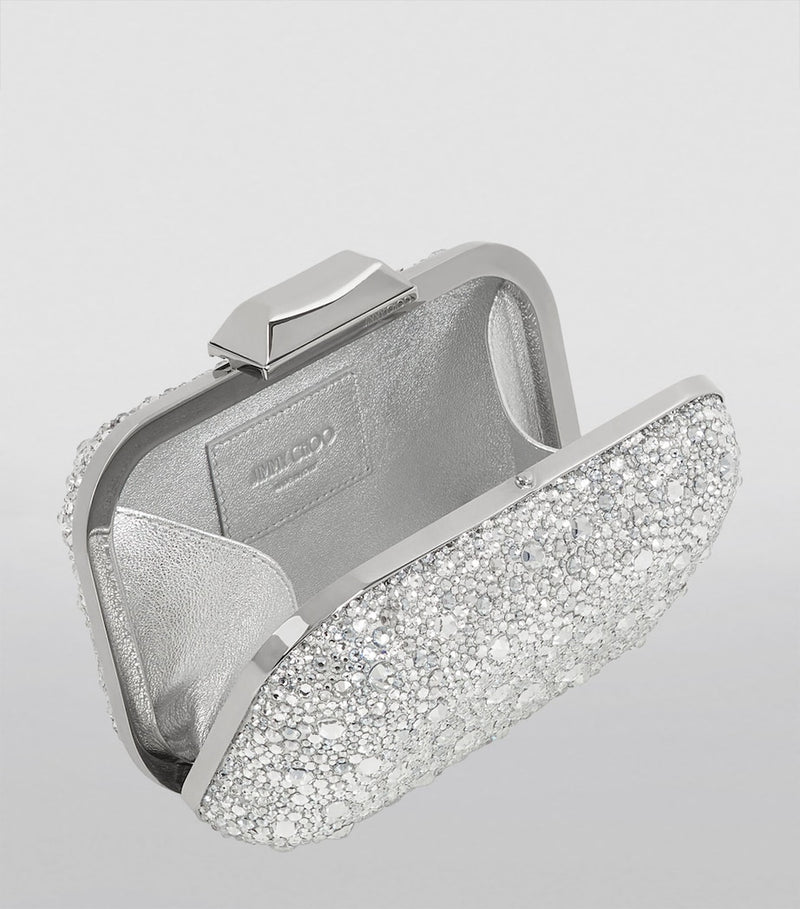 Jimmy Choo cloud clutch bag crystal embellished chain strap (British brand)