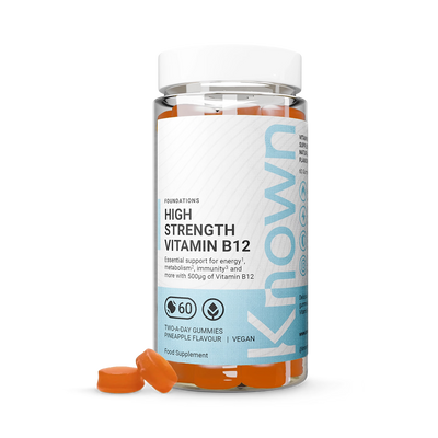 Holland & Barrett Known Nutrition High Strength Vitamin B12 500mcg Pineapple Flavour Gummies 60 Count- Buy online at McGrocer