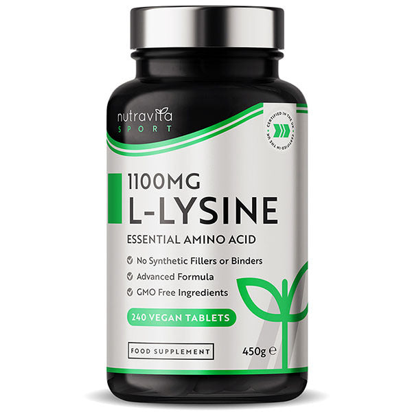 Nutravita L-Lysine 1100mg - 240 Vegan Tablets GOODS Superdrug   