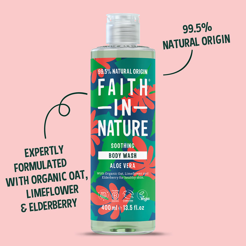 Faith In Nature Body Wash Aloe Vera 400ml - British product