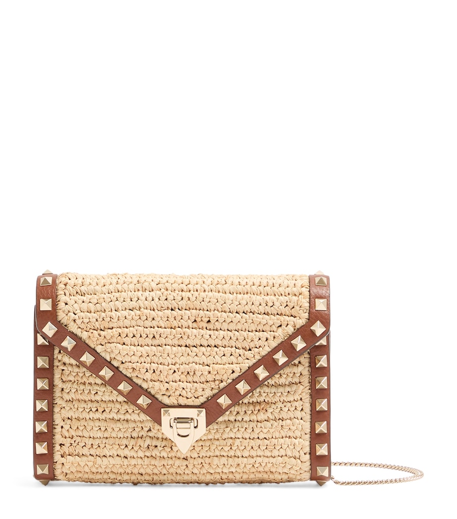 Valentino Garavani mini straw Rockstud cross-body bag - British product