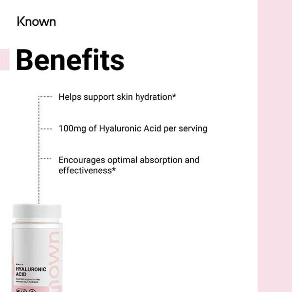 Known Hyaluronic Acid Vegan Skin Gummy Supplements x 60 GOODS Superdrug   