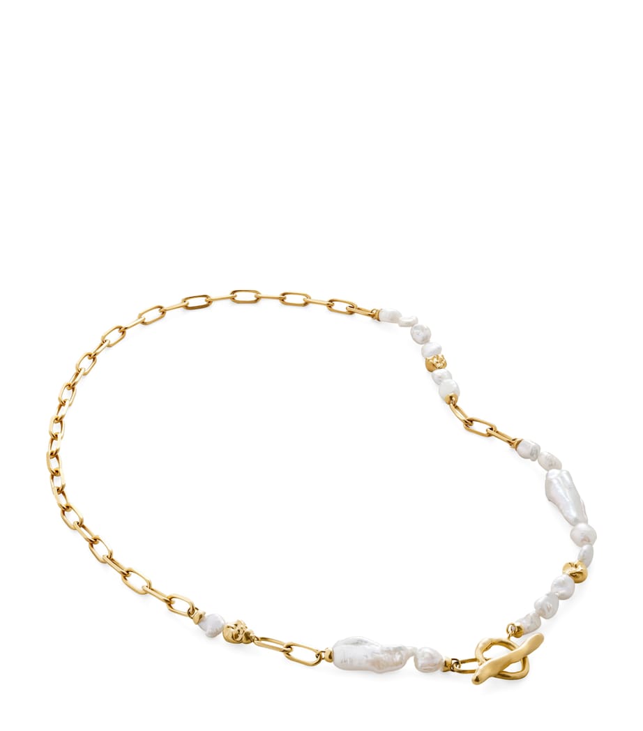 Monica Vinader gold vermeil keshi pearl necklace - British product