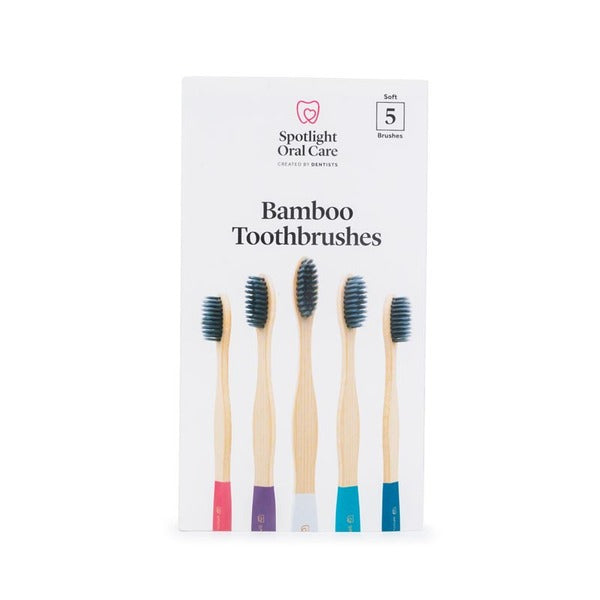 Spotlight Oral Care Bamboo Toothbrush 5 Pack, imported from the UK