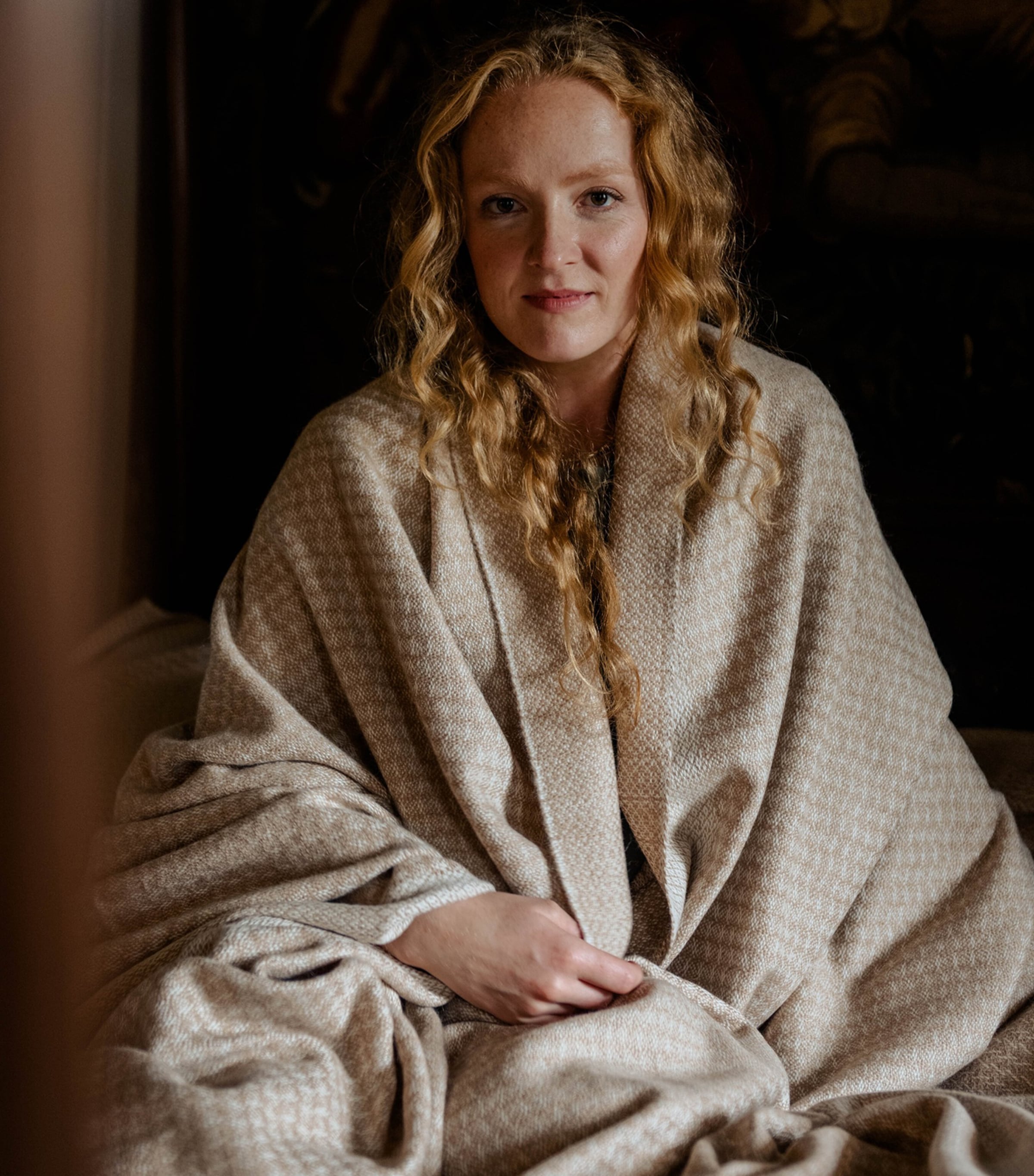 Araminta Campbell Willow throw 150cm x 300cm - British product