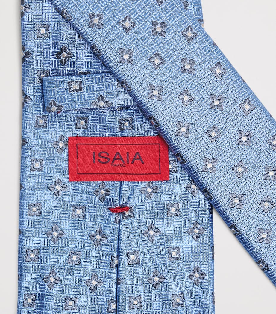 Isaia formal silk tie jacquard design 6cm, UK version
