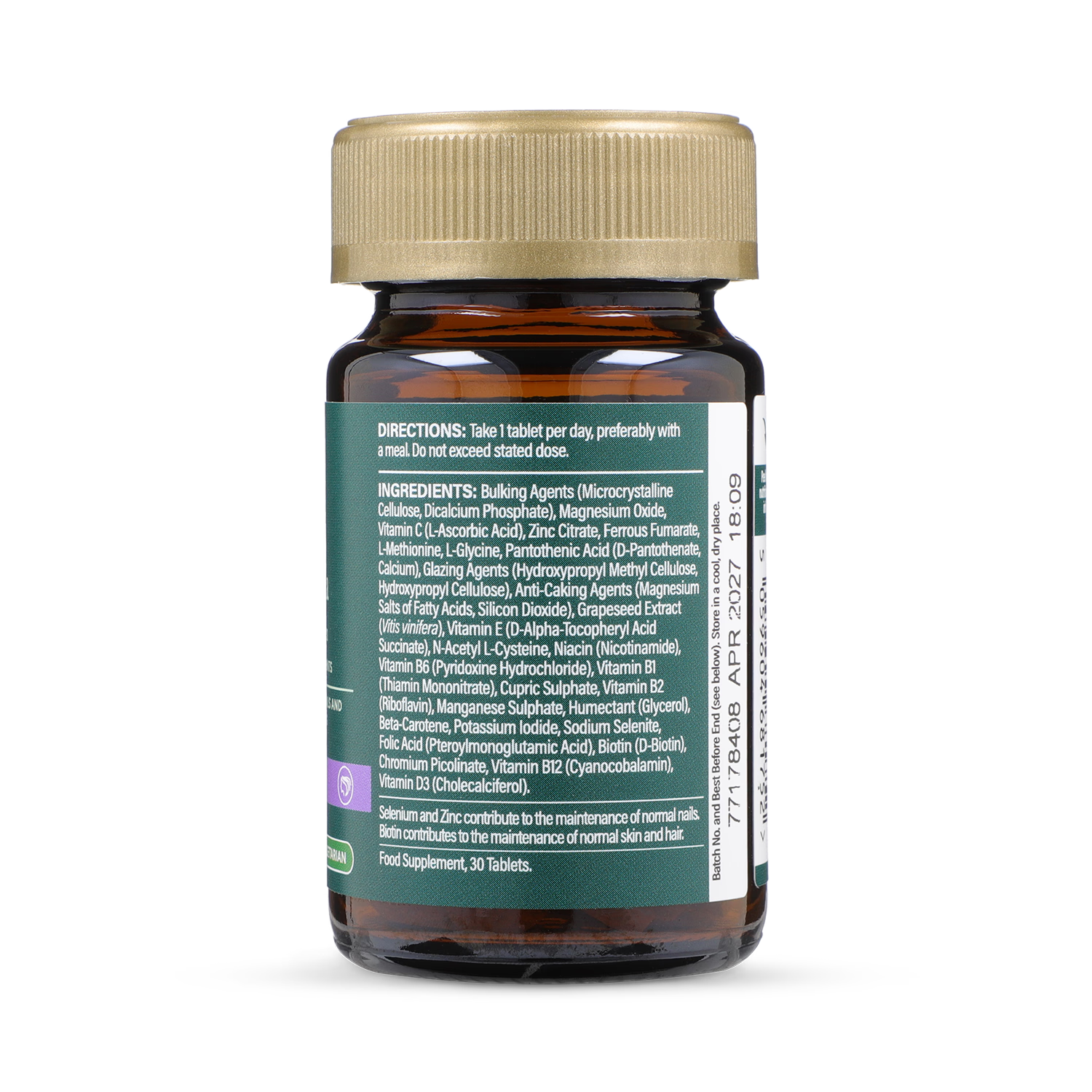 Holland & Barrett Skin Hair Nails Formula 30 Tablets, UK version
