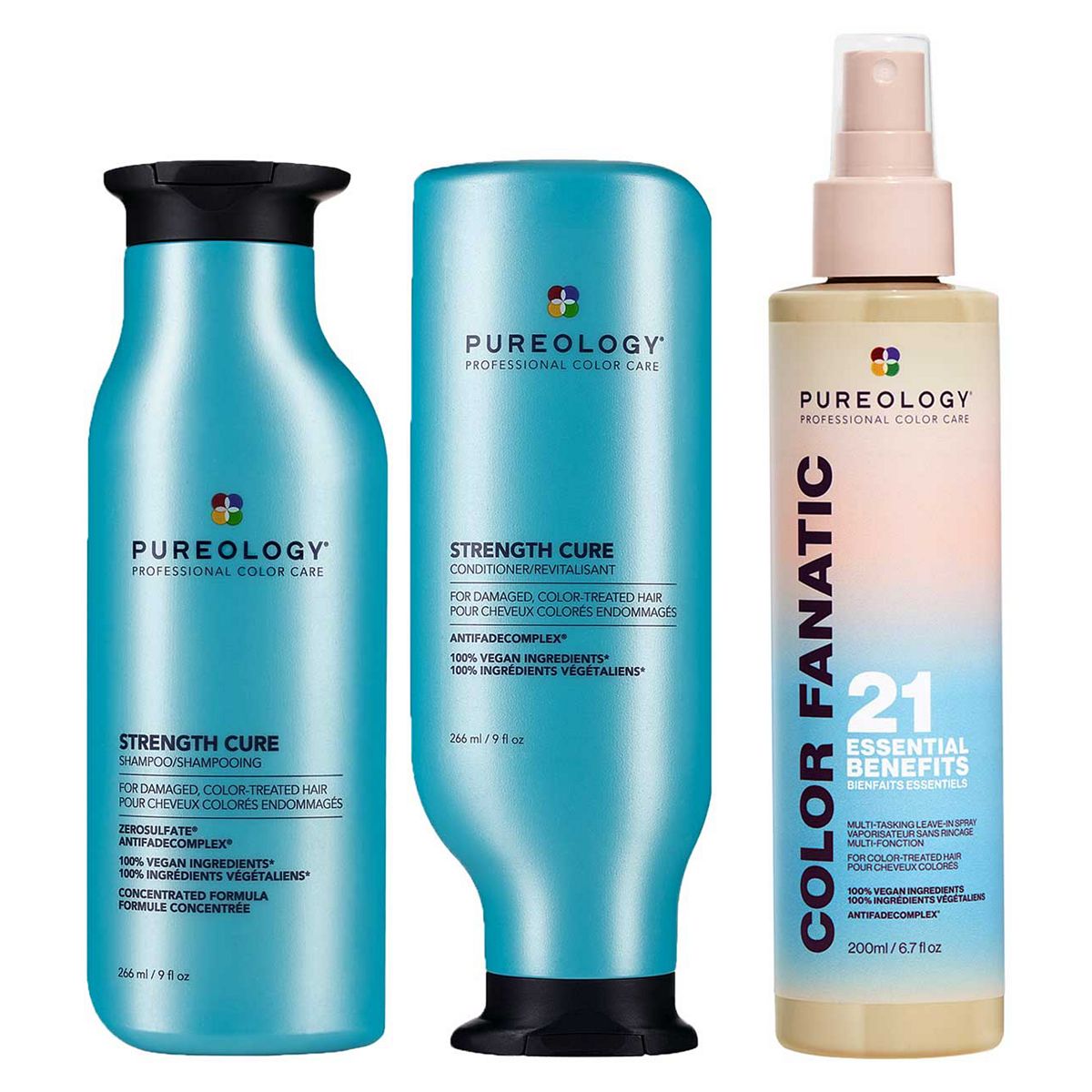 Pureology Strength Cure Trio Bundle For Damaged Hair, Vegan Formulas GOODS Boots   