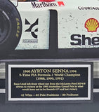 Leipzig Galleries Ayrton Senna race-used wheel nut and autograph framed display 69x99x12cm, UK version