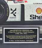 Leipzig Galleries Ayrton Senna race-used wheel nut and autograph framed display 69x99x12cm, UK version