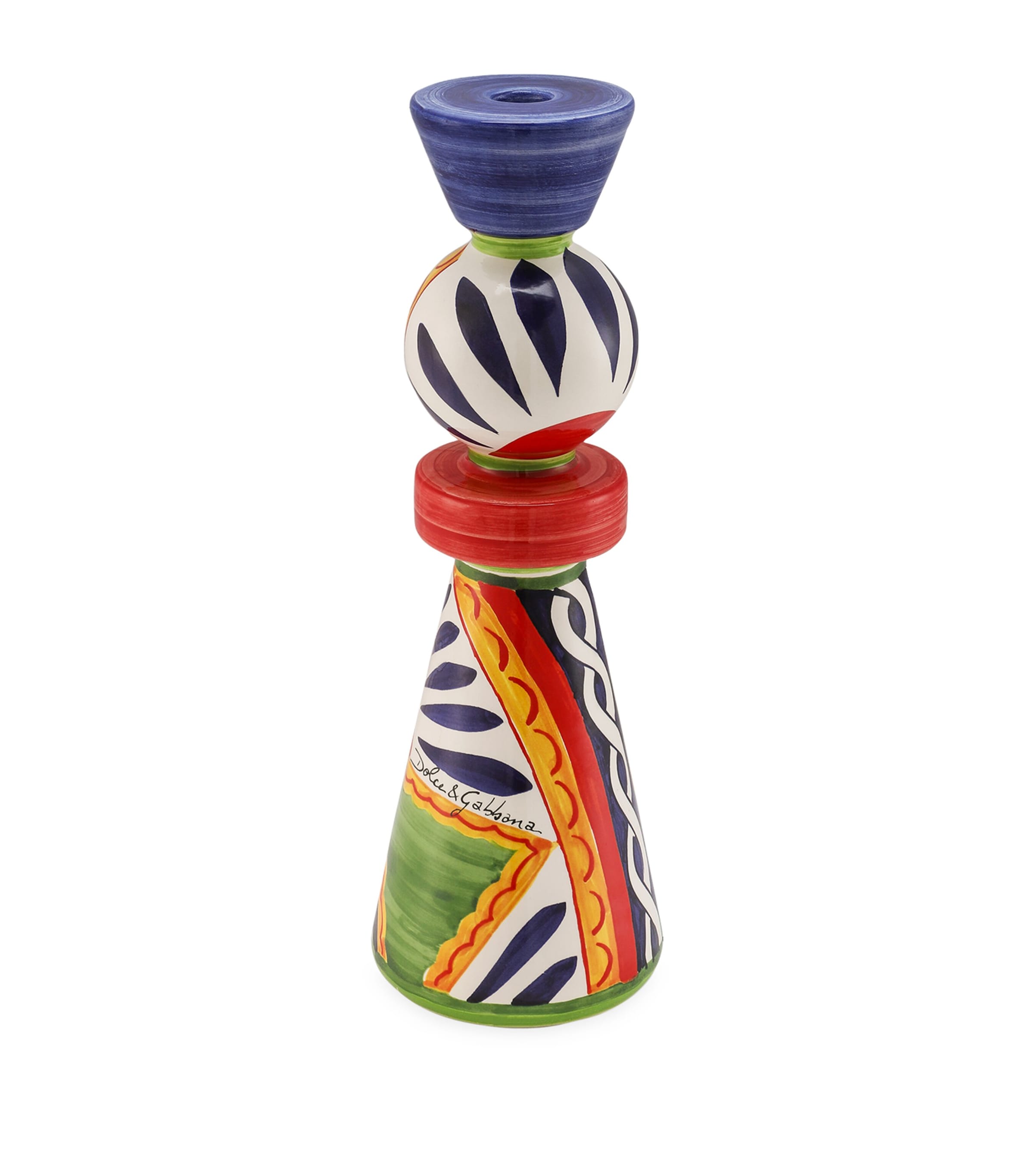 Dolce&Gabbana Casa ceramic candle holder foulard print large - British product