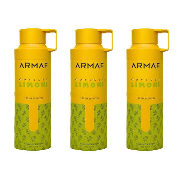 ARMAF Limoni Fresh deodorant spray 3x200ml - British product