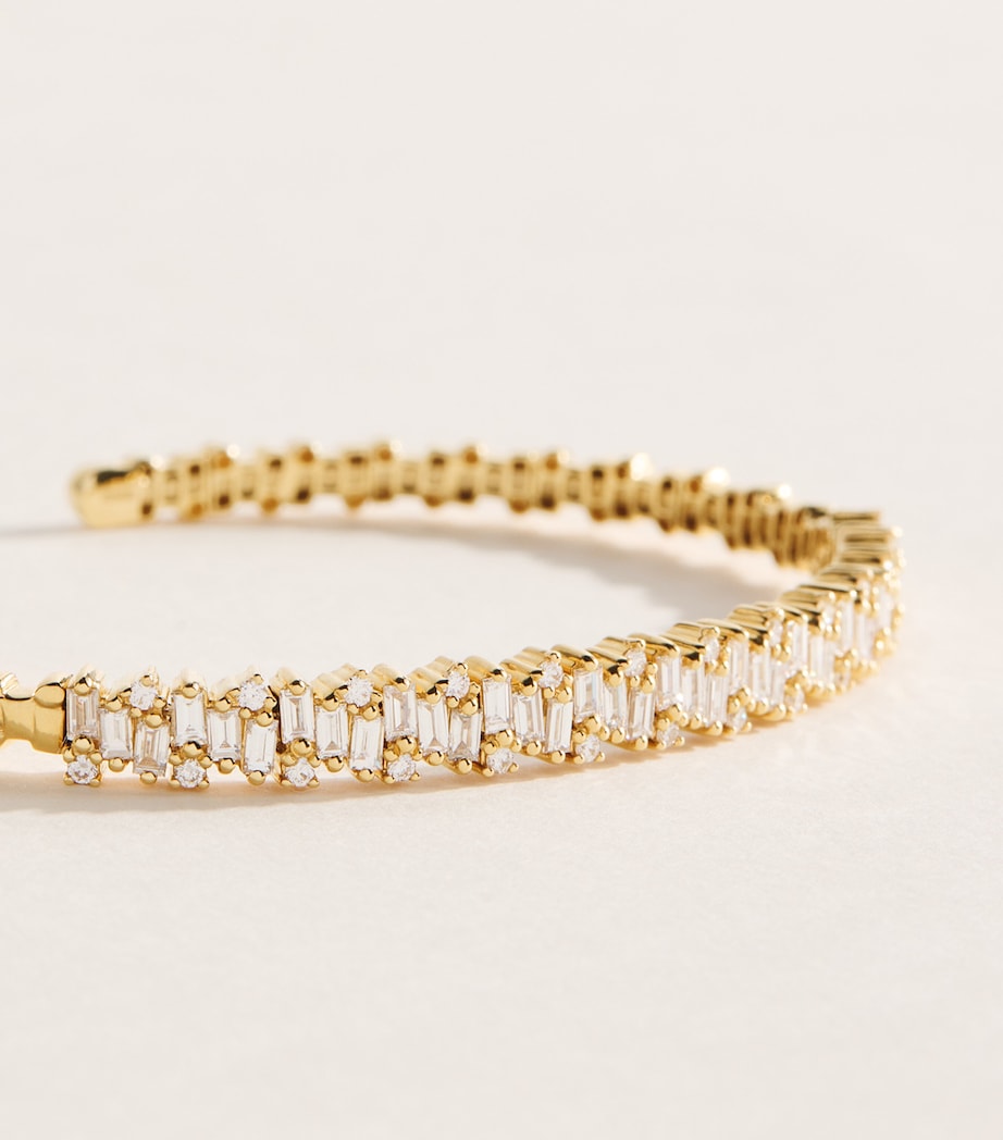 Suzanne Kalan yellow gold and diamond bangle (British brand)