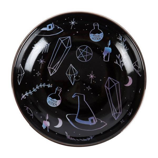 Something Different Crystal Witch Plate Incense Holder 9cm (British brand)