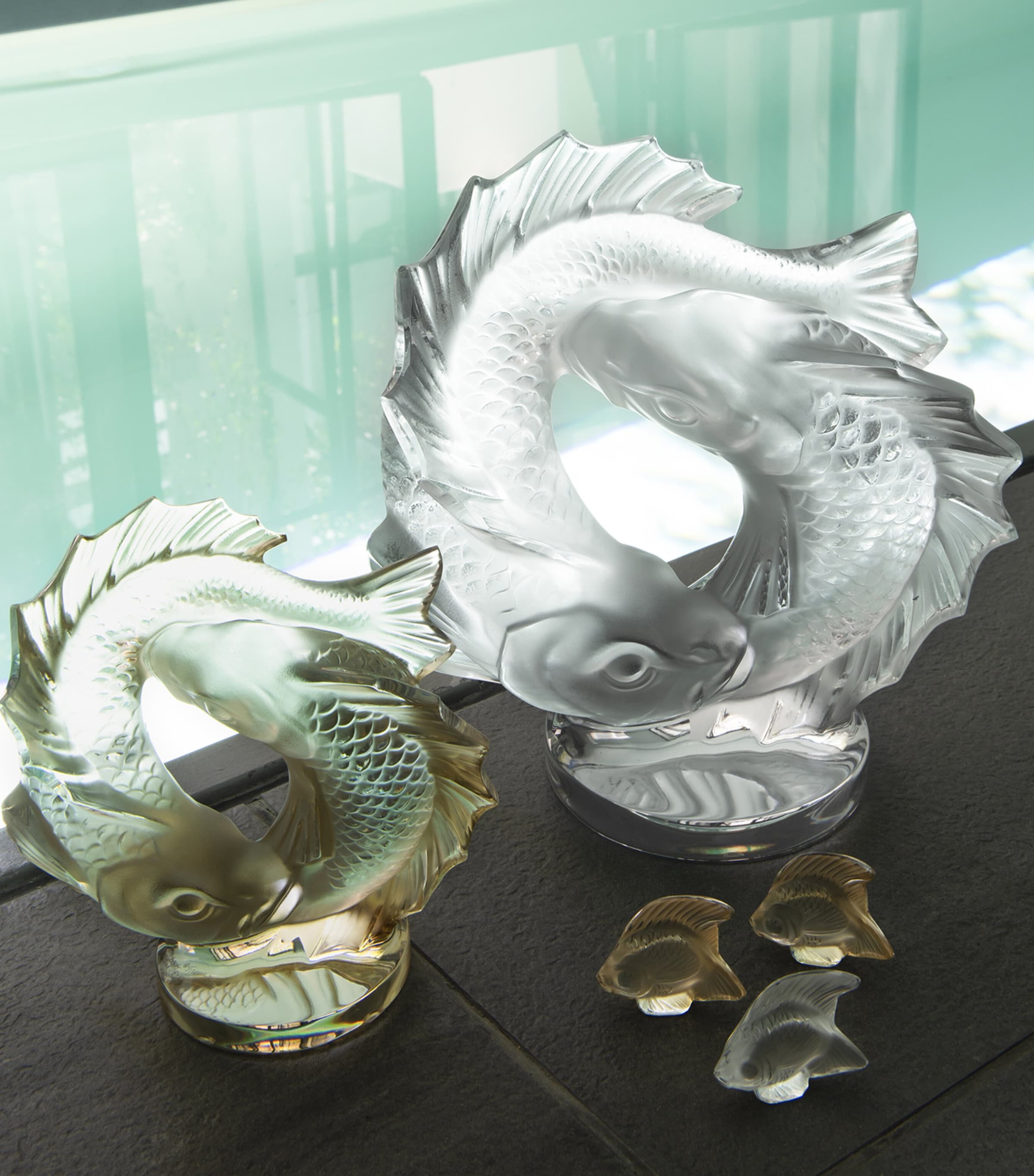 Lalique crystal fish sculpture, UK version