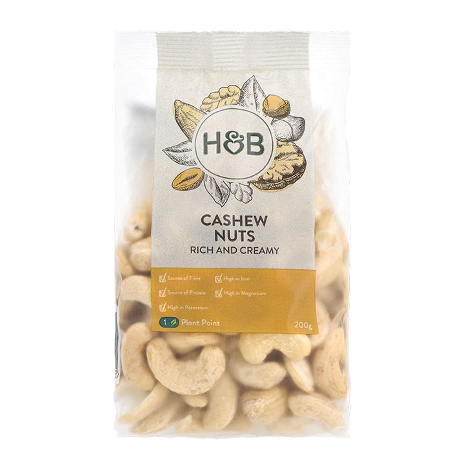 Holland & Barrett whole cashew nuts 200g, UK version