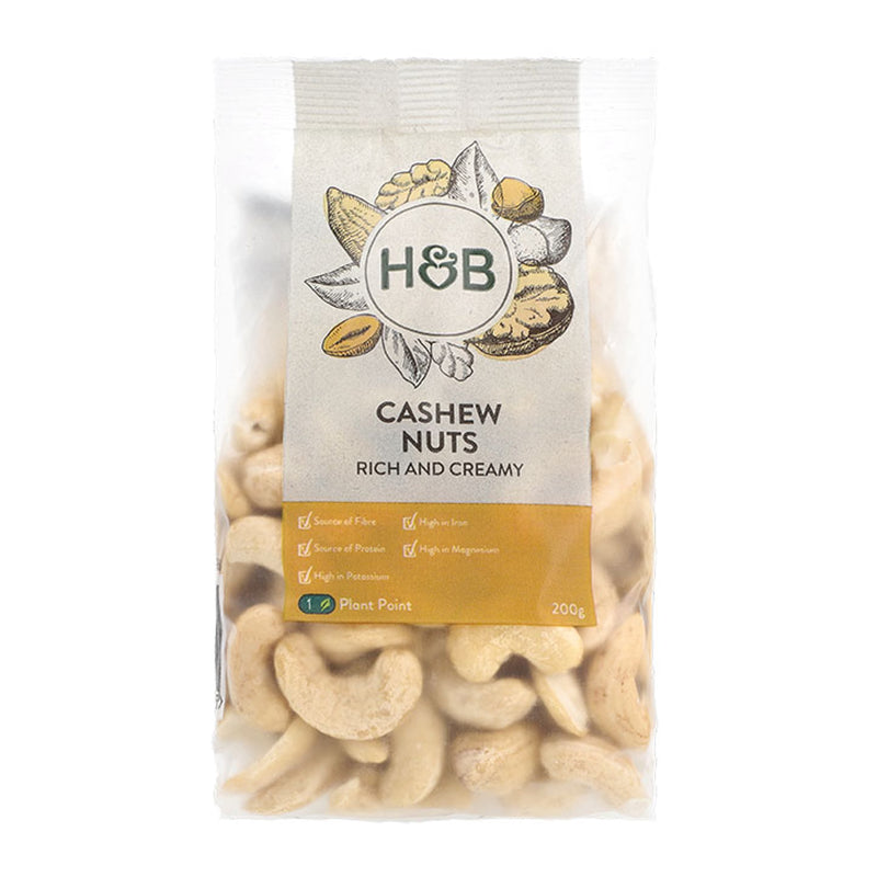 Holland & Barrett whole cashew nuts 200g, UK version