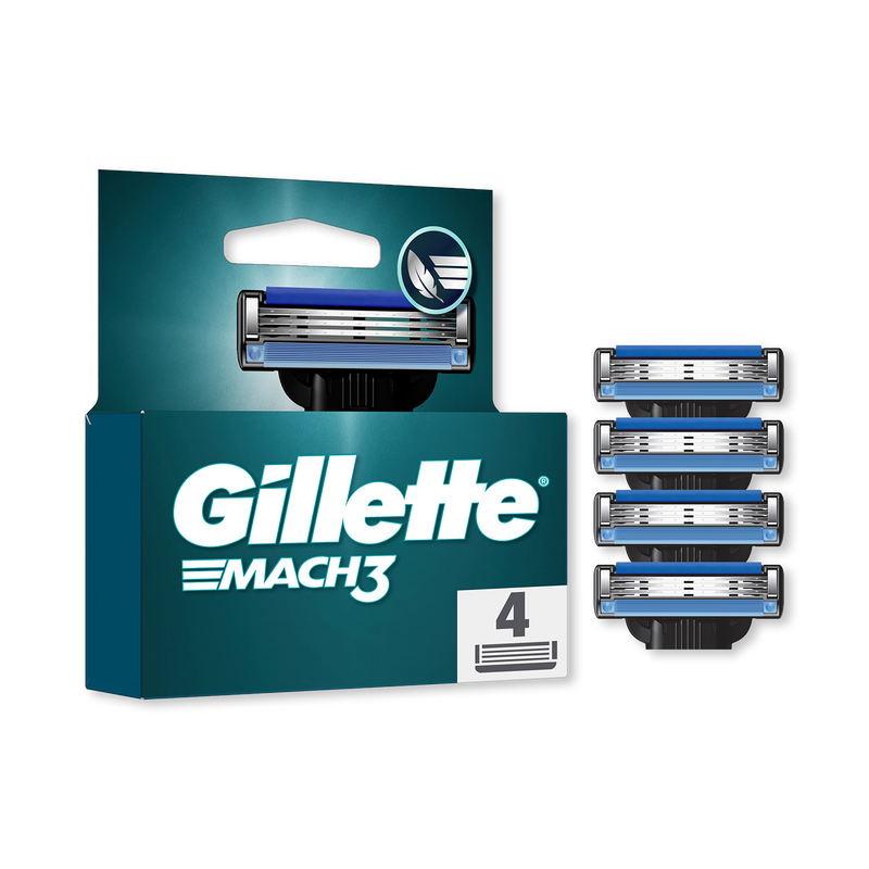 Gillette Mach3 razor blade refills 4-pack, UK version