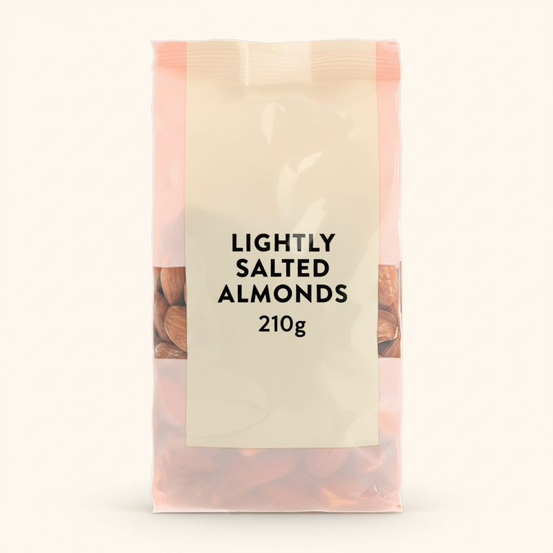 Holland & Barrett lightly salted almonds 210g, UK version
