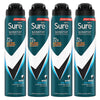 Sure Men Nonstop Invisible Ice deodorant spray 250ml x 4 (British brand)