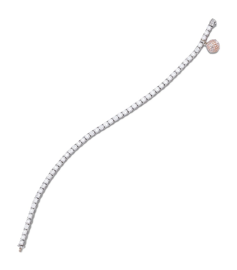 Boodles Platinum, Mixed Gold and Diamond Classic Tennis Bracelet
