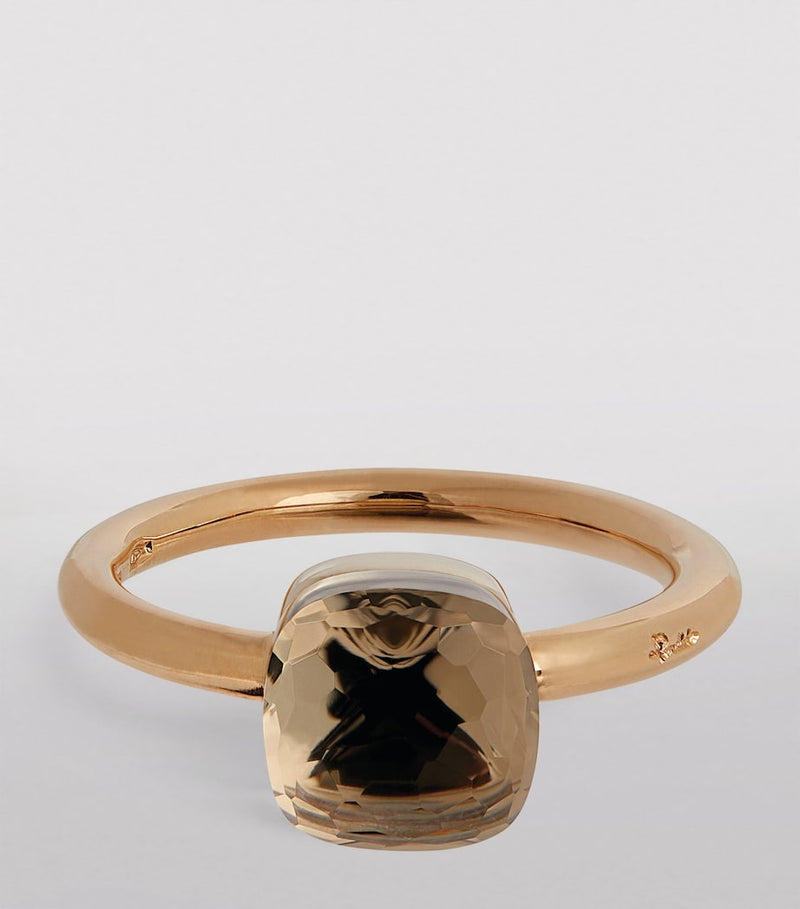Pomellato Nudo Petit ring mixed gold white topaz, UK version