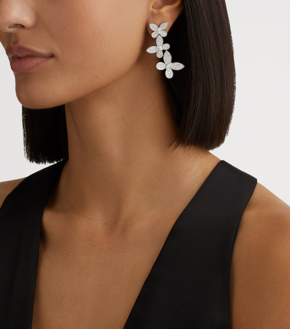 Graff diamond butterfly drop earrings 50mm, imported from the UK