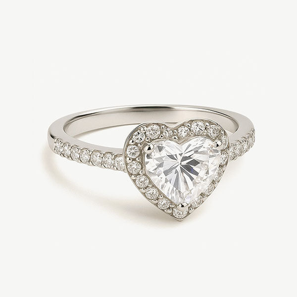 MUCHV sterling silver heart promise ring cubic zirconia - British product